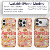 Cute Kawaii Fast Food Sushi Decorative Design Custom Name Protective Phone Case Mobile Cover Durable Everyday Smartphone Shock Resistant