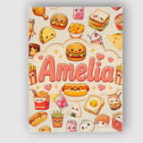 Personalised Name Cute Kawaii Fast Food Custom  Modern Room Accent Elegant Feature Canvas Wall Art Print Decor Picture Ready to Hang