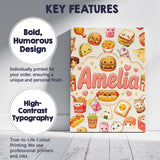 Personalised Name Cute Kawaii Fast Food Custom  Modern Room Accent Elegant Feature Canvas Wall Art Print Decor Picture Ready to Hang