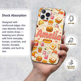 Cute Kawaii Fast Food Sushi Decorative Design Custom Name Protective Phone Case Mobile Cover Durable Everyday Smartphone Shock Resistant