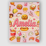 Personalised Name Kawaii Fast Food Snacks Custom  Unique Gift Idea Elegant Feature Canvas Wall Art Print Decor Picture Ready to Hang