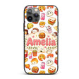 Cute Kawaii Fast Food Snacks Light Printed Design Custom Name Protective Phone Case Mobile Cover Durable Everyday Smartphone Shock Resistant
