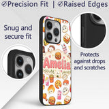 Cute Kawaii Fast Food Snacks Light Printed Design Custom Name Protective Phone Case Mobile Cover Durable Everyday Smartphone Shock Resistant