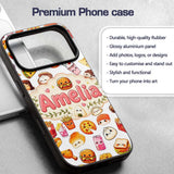 Cute Kawaii Fast Food Snacks Light Printed Design Custom Name Protective Phone Case Mobile Cover Durable Everyday Smartphone Shock Resistant