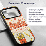 Cute Kawaii French Fries Cream Printed Design Custom Name Protective Phone Case Mobile Cover Durable Everyday Smartphone Shock Resistant