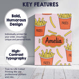 Personalised Name Cute Kawaii French Fries Custom  Unique Gift Idea Elegant Feature Canvas Wall Art Print Decor Picture Ready to Hang