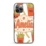 Cute French Fries Seamless Pattern Printed Design Custom Name Protective Phone Case Mobile Cover Durable Everyday Smartphone Shock Resistant