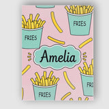 Personalised Name Cute French Fries Seamless Custom Bespoke  Contemporary Display Canvas Wall Art Print Decor Picture Ready to Hang