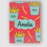 Personalised Name Cute French Fries Seamless Custom Bespoke  Contemporary Display Canvas Wall Art Print Decor Picture Ready to Hang
