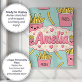 Personalised Name Cute French Fries Seamless Custom Bespoke  Contemporary Display Canvas Wall Art Print Decor Picture Ready to Hang