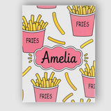 Personalised Name Cute French Fries Seamless Custom Bespoke  Contemporary Display Canvas Wall Art Print Decor Picture Ready to Hang
