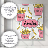 Personalised Name Cute French Fries Seamless Custom Bespoke  Contemporary Display Canvas Wall Art Print Decor Picture Ready to Hang