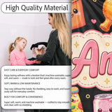 Cute Kawaii Fast Food Pattern with Pizza Fries Chicken Soda Black  Personalised Custom Name Super Soft Fleece Blanket Bed Sofa Throw