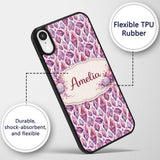 Purple Pink Watercolor Crystal Gem Printed Design Custom Name Protective Phone Case Mobile Cover Durable Everyday Smartphone Shock Resistant