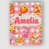 Personalised Name Cute Kawaii Fast Food Custom  Modern Room Accent Elegant Feature Canvas Wall Art Print Decor Picture Ready to Hang