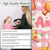 Cute Kawaii Fast Food Pattern with Pizza Chicken Soda Red Check  Personalised Custom Name Super Soft Fleece Blanket Bed Sofa Throw