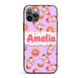 Cute Kawaii Donut and Strawberry Drink Seamless Custom Name Protective Phone Case Mobile Cover Durable Everyday Smartphone Shock Resistant