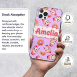 Cute Kawaii Donut and Strawberry Drink Seamless Custom Name Protective Phone Case Mobile Cover Durable Everyday Smartphone Shock Resistant