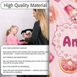 Cute Kawaii Donut and Strawberry Drink Pattern Soft Pink Background  Personalised Custom Name Super Soft Fleece Blanket Bed Sofa Throw