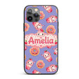 Cute Kawaii Donut and Strawberry Drink Pattern Custom Name Protective Phone Case Mobile Cover Durable Everyday Smartphone Shock Resistant