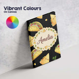 Personalised Name Cute Kawaii Taco and Wrap Custom  Bespoke Interior Contemporary Canvas Wall Art Print Decor Picture Ready to Hang