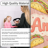Cute Kawaii Taco and Wrap Food Pattern Beige Background Seamless  Personalised Custom Name Super Soft Fleece Blanket Bed Sofa Throw