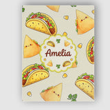 Personalised Name Cute Kawaii Taco and Wrap Custom  Bespoke Interior Contemporary Canvas Wall Art Print Decor Picture Ready to Hang