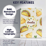Personalised Name Cute Kawaii Taco and Wrap Custom  Bespoke Interior Contemporary Canvas Wall Art Print Decor Picture Ready to Hang