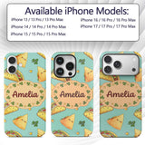 Cute Kawaii Taco and Wrap Food Printed Design Custom Name Protective Phone Case Mobile Cover Durable Everyday Smartphone Shock Resistant