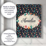 Personalised Name Dark Galaxy Gemstone Sparkle Seamless Pattern Custom  Statement Canvas Wall Art Print Decor Picture Ready to Hang
