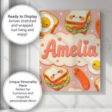 Personalised Name Breakfast Food Eggs Custom Modern Room Accent Creative Decorator Style Canvas Wall Art Print Decor Picture Ready to Hang