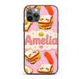 Breakfast Food Eggs Sausage Sandwich Seamless Custom Name Protective Phone Case Mobile Cover Durable Everyday Smartphone Shock Resistant