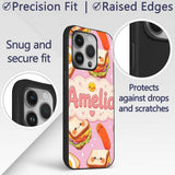 Breakfast Food Eggs Sausage Sandwich Seamless Custom Name Protective Phone Case Mobile Cover Durable Everyday Smartphone Shock Resistant