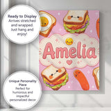 Personalised Name Breakfast Food Eggs Custom Modern Room Accent Creative Decorator Style Canvas Wall Art Print Decor Picture Ready to Hang