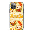 Breakfast Food Eggs Sausage Sandwich Seamless Custom Name Protective Phone Case Mobile Cover Durable Everyday Smartphone Shock Resistant