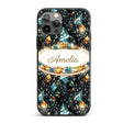Abstract Teal Gold Crystal Texture Printed Design Custom Name Protective Phone Case Mobile Cover Durable Everyday Smartphone Shock Resistant
