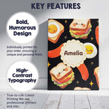 Personalised Name Breakfast Food Eggs Custom Modern Room Accent Creative Decorator Style Canvas Wall Art Print Decor Picture Ready to Hang