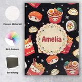 Personalised Name Cute Kawaii Japanese Food Custom  Bespoke Interior Contemporary Canvas Wall Art Print Decor Picture Ready to Hang