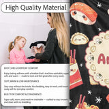 Cute Kawaii Japanese Food Sushi Ramen Dumpling Seamless Pattern  Personalised Custom Name Super Soft Fleece Blanket Bed Sofa Throw