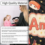 Cute Kawaii Japanese Food Sushi Ramen Dumpling Seamless Pattern  Personalised Custom Name Super Soft Fleece Blanket Bed Sofa Throw