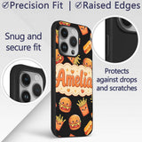 Cute Kawaii Fast Food Burger Fries Printed Design Custom Name Protective Phone Case Mobile Cover Durable Everyday Smartphone Shock Resistant