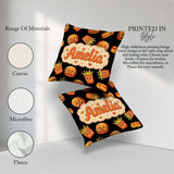 Custom Name Kawaii Fast Food Burger Hotdog Seamless Pattern Grey Square Filled Cushion Throw Pillow Sofa Bed Home Decor Zip Washable UK Made