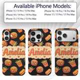 Cute Kawaii Fast Food Burger Fries Printed Design Custom Name Protective Phone Case Mobile Cover Durable Everyday Smartphone Shock Resistant