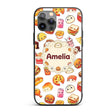 Fast Food Snack Pattern Burger Printed Design Custom Name Protective Phone Case Mobile Cover Durable Everyday Smartphone Shock Resistant