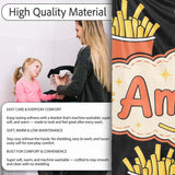Cute Simple French Fries Pattern Minimal Seamless Food Design White  Personalised Custom Name Super Soft Fleece Blanket Bed Sofa Throw