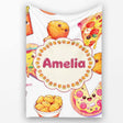 Cute Kawaii Pizza Chicken Soda Fast Food Seamless Pattern White  Personalised Custom Name Super Soft Fleece Blanket Bed Sofa Throw