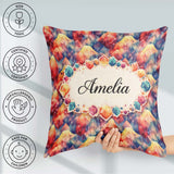 Custom Name Vibrant Abstract Crystal Brushstroke Seamless Lovely Square Filled Cushion Throw Pillow Sofa Bed Home Decor Zip Washable UK Made