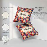 Custom Name Vibrant Abstract Crystal Brushstroke Seamless Lovely Square Filled Cushion Throw Pillow Sofa Bed Home Decor Zip Washable UK Made