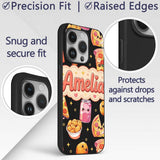 Cute Kawaii Pizza Chicken Soda Fast Food Seamless Custom Name Protective Phone Case Mobile Cover Durable Everyday Smartphone Shock Resistant