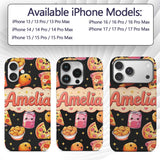 Cute Kawaii Pizza Chicken Soda Fast Food Seamless Custom Name Protective Phone Case Mobile Cover Durable Everyday Smartphone Shock Resistant